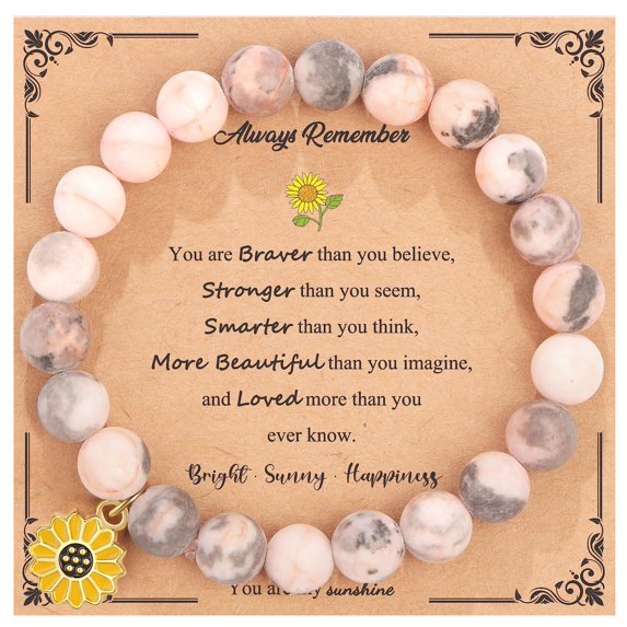 Top-kevin Sunflower Gift For Women, Sunflower Bracelet Jewelry Christmas Birthday Inspirational Gifts for Women Friends Daughter Niece Granddaughter Adults