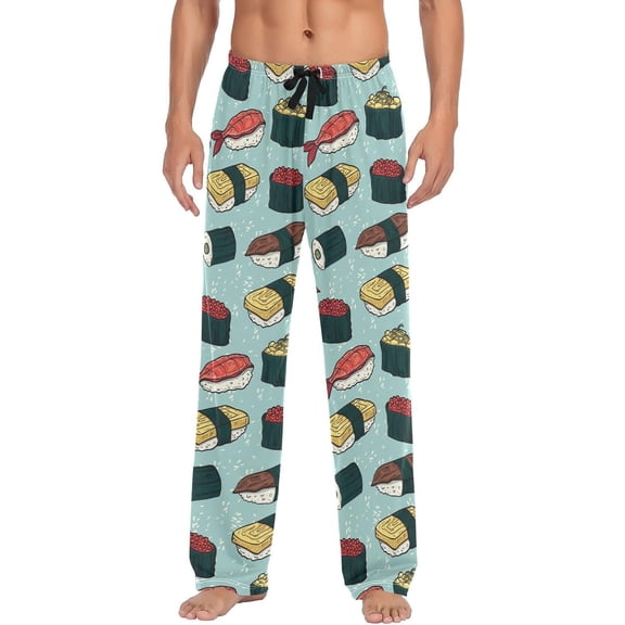 Top-kevin Sushi Men's Pajama Pants Pjs Bottoms with Pockets Sleep Lounge Pants for Men