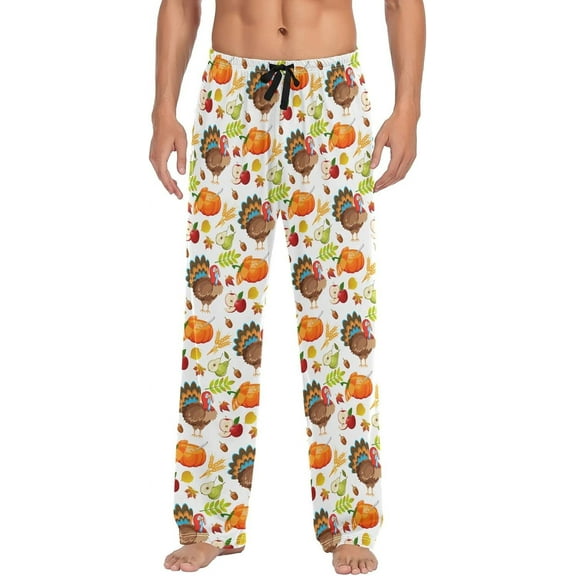 Top-kevin Thanksgiving Men's Pajama Pants Sleepwear Pajama Pant with Pockets Lounge Pajama Bottoms for Men