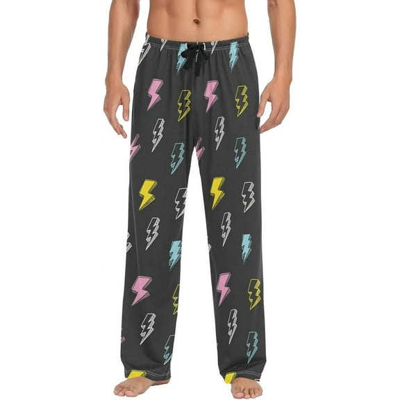 Top-kevin Thunder Pajama Pants Men's Pajama Bottoms Lounge Sleepwear PJs Casual Sleep Pants
