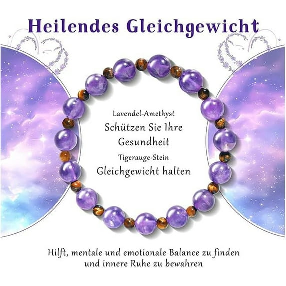 Top-kevin Tiger Eye Stone Bracelet for Women Men Amethyst Attract Wealth Money Natural Stone Handmade Gemstone Stretch Elastic Healing Yoga Beads Bracelet Spiritual Energy Jewelry Gifts Unisex