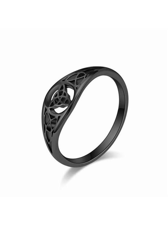 Triangle knot hollow non-fading ring proposal engagement Celtic knot stainless steel men and women ring suitable for party gifts
