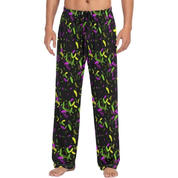 Top-kevin Turkey Print Pajama Pants for Men Comfort Sleep Lounge Bottoms Straight-fit with Pockets S-XXL