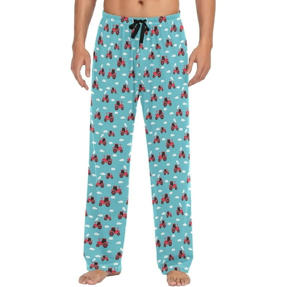 Top-kevin Turkey Print Pajama Pants for Men Comfort Sleep Lounge Bottoms Straight-fit with Pockets S-XXL