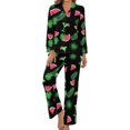 thumbnail image 1 of Top-kevin Wine Glasses Hearts Music Stars Women's Long-Sleeve Shirt And Full-Length Bottom Pajama Set, 1 of 6