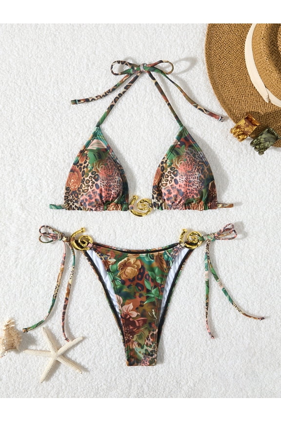 Women High Cut Bikini Sets String Sexy Swimsuit Two Piece Bathing Suit Brazilian Cheeky Cut Out Cute Swimwear