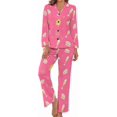 thumbnail image 1 of Top-kevin Women Long Sleeve Pajama Set Comfy Pjs Sets Champagne Bottles Glasses Stars 2 Piece Lounge Set, 1 of 12