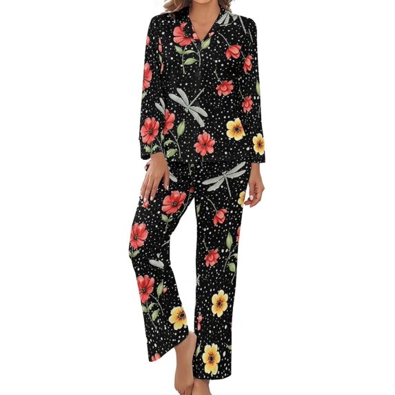 Top-kevin Women Long Sleeve Pajama Set Comfy Pjs Sets Cute Cookie Pattern 2 Piece Lounge Set