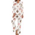 thumbnail image 1 of Top-kevin Women Long Sleeve Pajama Set Comfy Pjs Sets Donut Pattern Hearts Icing 2 Piece Lounge Set, 1 of 12