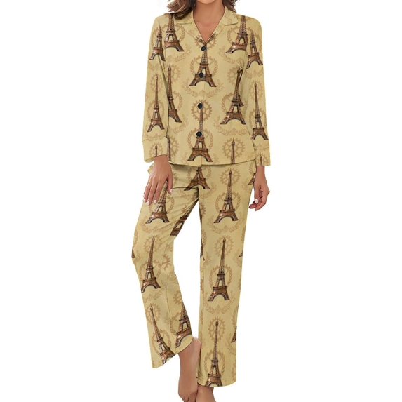 Top-kevin Women Long Sleeve Pajama Set Comfy Pjs Sets Floral Tiger Cute 2 Piece Lounge Set