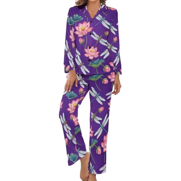 Top-kevin Women Long Sleeve Pajama Set Comfy Pjs Sets Floral Tiger Cute 2 Piece Lounge Set