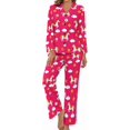thumbnail image 1 of Top-kevin Women Long Sleeve Pajama Set Comfy Pjs Sets Horses Flowers Pattern 2 Piece Lounge Set, 1 of 12