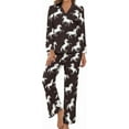 thumbnail image 1 of Top-kevin Women Long Sleeve Pajama Set Comfy Pjs Sets Horses Flowers Pattern 2 Piece Lounge Set, 1 of 12