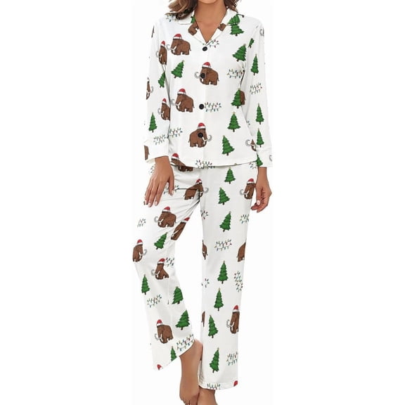 Top-kevin Women Long Sleeve Pajama Set Comfy Pjs Sets Hot Chocolate Mugs 2 Piece Lounge Set