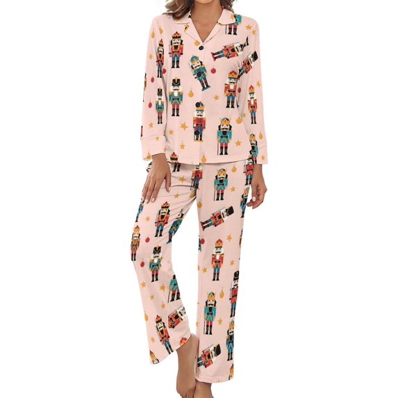 Top-kevin Women Long Sleeve Pajama Set Comfy Pjs Sets Penguin Winter Hats Scarves Snow 2 Piece Lounge Set