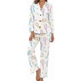 thumbnail image 1 of Top-kevin Women Long Sleeve Pajama Set Comfy Pjs Sets Western Cowboy Sun 2 Piece Lounge Set, 1 of 12