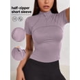 thumbnail image 1 of Top-kevin Women'S Athletic Top, Short-Sleeve Fitness Shirt with a Half-Zip Design, Mesh Back, Suitable for Running, Cycling, Gym Workouts, And Yoga, 1 of 8