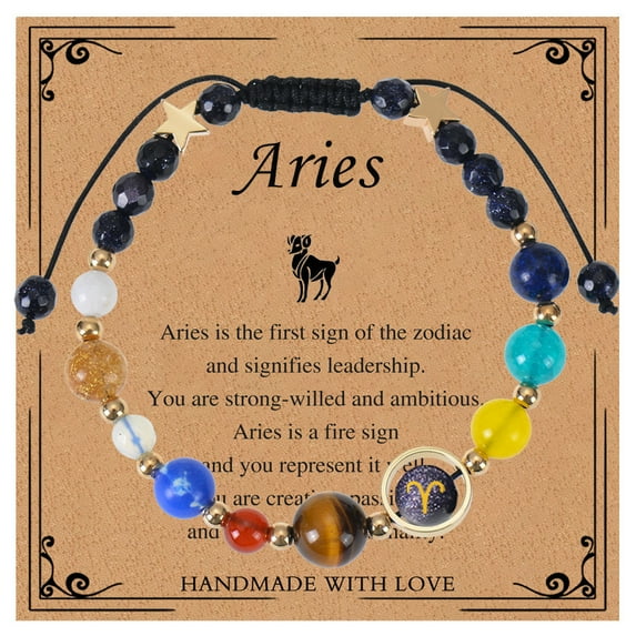 Top-kevin Women Solar System Bracelet Universe Galaxy The Eight Planets Guardian Star Natural Stone Beads Bracelet Bangle Gifts