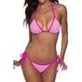 thumbnail image 1 of Top-kevin Women Two Piece Swimsuit Color Block Swimwear Halter String Triangle Bikini Sets, 1 of 10