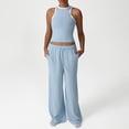 thumbnail image 1 of Top-kevin Women's 2 Piece Outfits Lounge Sets Sleeveless Tank Tops Wide Leg Pants Sets Tracksuits Sets, 1 of 9
