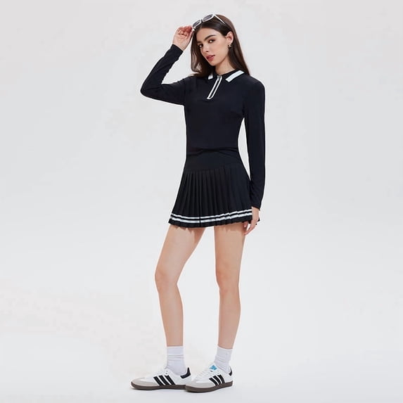 Top-kevin Women's 2 Piece Tennis Skirt Set Pleated Golf Dress with Built-in Shorts & Pockets Athletic Workout Outfits