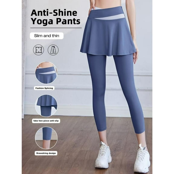 Top-kevin Women's Athletic Skort with Built-In Leggings - Color Block, Stretchy & Breathable for Running, Golf, Gym - Casual Style - For Women - Suitable for Sports & Fitness