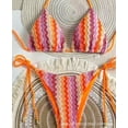 thumbnail image 1 of Top-kevin Women's Bikini Sets Beads Triangle Swimsuits 2 Piece String High Cut Cheeky Bathing Suits, 1 of 12