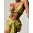 thumbnail image 1 of Top-kevin Women's Bikini Sets Ribbed Two Piece Swimsuit Cheeky High Cut Side Tie Thong Bathing Suit, 1 of 14