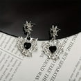 thumbnail image 1 of Top-kevin Women's Gothic Spiderweb Earrings - Heavy-Duty Halloween Party Jewelry with Heart Accent, Edgy Gothic Jewelry for Costume Parties, Casual Attire - Statement Making Spider Web Earring, 1 of 5