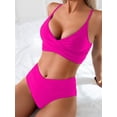 thumbnail image 1 of Top-kevin Women's High Waisted Bikini Sets Push Up Twist Front Spaghetti Straps Ruched Two Piece Swimsuit Bathing Suit, 1 of 11