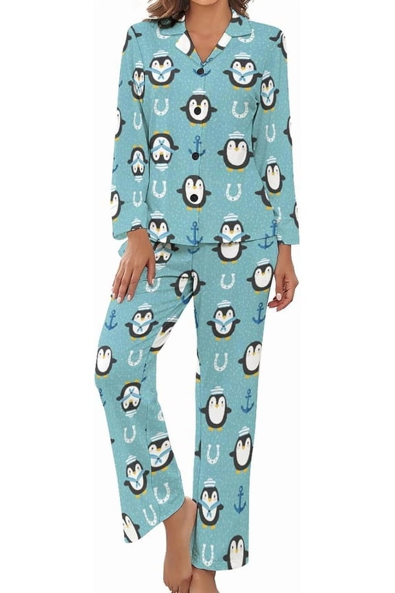 Women's Pajama Sets Nutcracker Poinsettia Leaves Long Sleeve Lounge Sets Pjs Sleepwear with Pockets