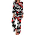 thumbnail image 1 of Top-kevin Women's Pajama Sets Pizza Slice Pattern Long Sleeve Lounge Sets Pjs Sleepwear with Pockets, 1 of 12