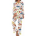 thumbnail image 1 of Top-kevin Women's Pajama Sets Seafood Fruit Pattern Long Sleeve Lounge Sets Pjs Sleepwear with Pockets, 1 of 12