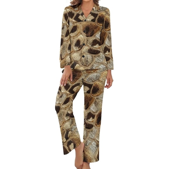 Top-kevin Women's Pajama Sets Snowy Branches Pattern Long Sleeve Lounge Sets Pjs Sleepwear with Pockets