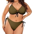 thumbnail image 1 of Top-kevin Women's Plus Size Sexy Sling Triangle Two Piece Bikini Travel Swimsuit, 1 of 7