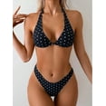 thumbnail image 1 of Top-kevin Women's Polka Dots Bikini Set Halter Triangle Swimsuit 2 Piece Bathing Suit, 1 of 6