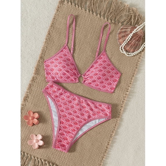 Top-kevin Women's Sexy Halter Bikini Set Triangle Top String Swimwear Two Piece Swimsuits Cheeky Bathing Suit