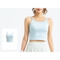 thumbnail image 1 of Top-kevin Women's Soft Sports Bra Back Padded Low Impact Spaghetti Thin Strap Lounge Workout Yoga Top, 1 of 6