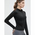 thumbnail image 1 of Top-kevin Women's Thumb Holes Solid Zip Up Mock Neck Spring Sports Jacket, Back To School Outfits, Fashion Long Sleeve Sports Outerwear for Tennis Pickleball Gym Yoga Workout Running, 1 of 9