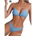 thumbnail image 1 of Top-kevin Women's Triangle Bikini Set Cheeky High Cut Sexy Two Piece Swimsuit Cute Halter Bathing Suit, 1 of 9