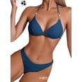 thumbnail image 1 of Top-kevin Women's Triangle Bikini Set Cheeky High Cut Sexy Two Piece Swimsuit Cute Halter Bathing Suit, 1 of 9