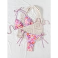 thumbnail image 1 of Top-kevin Women's Triangle Bikini Set Halter String Two Piece Swimsuit High Cut Sexy Bathing Suit Cheeky Cute Swimwear, 1 of 21