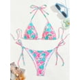 thumbnail image 1 of Top-kevin Women's Triangle Bikini Set Halter String Two Piece Swimsuit High Cut Sexy Bathing Suit Cheeky Cute Swimwear, 1 of 21