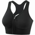 thumbnail image 1 of Top-kevin Women's Zip Front Sports Bras Wireless Padded Racerback Medium Support Post-Surgery Bra Yoga Exercise Athletic Bras, 1 of 6