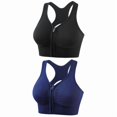 thumbnail image 1 of Top-kevin Women's Zip Front Sports Bras Wireless Padded Racerback Medium Support Post-Surgery Bra Yoga Exercise Athletic Bras, 1 of 7