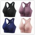 thumbnail image 1 of Top-kevin Women's Zip Front Sports Bras Wireless Padded Racerback Medium Support Post-Surgery Bra Yoga Exercise Athletic Bras, 1 of 6