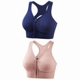 thumbnail image 1 of Top-kevin Women's Zip Front Sports Bras Wireless Padded Racerback Medium Support Post-Surgery Bra Yoga Exercise Athletic Bras, 1 of 7
