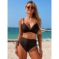 thumbnail image 1 of Top-kevin Womens Bikini Sets Color Block Two Piece Swimsuit O Ring Stitched Bathing Suit, 1 of 8