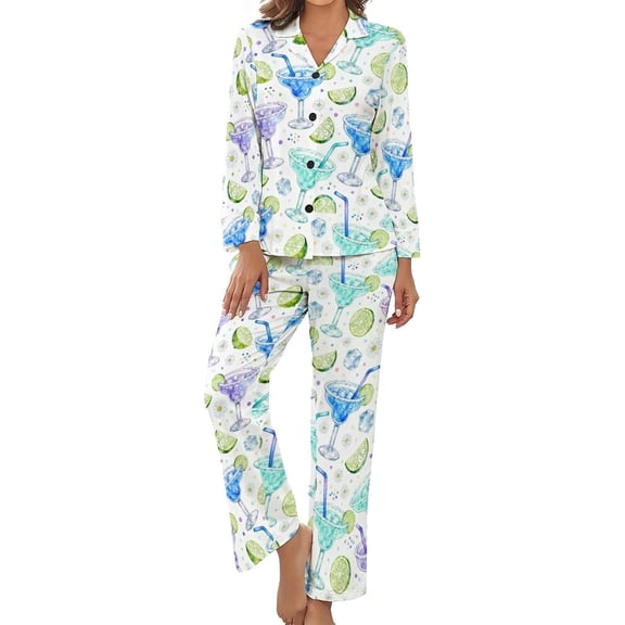 Top-kevin Womens Pajamas Set Christmas Nutcrackers Trees Soft Long Sleeve Sleepwear Button Down Sets