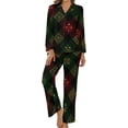 thumbnail image 1 of Top-kevin Womens Pajamas Set Christmas Nutcrackers Trees Soft Long Sleeve Sleepwear Button Down Sets, 1 of 12